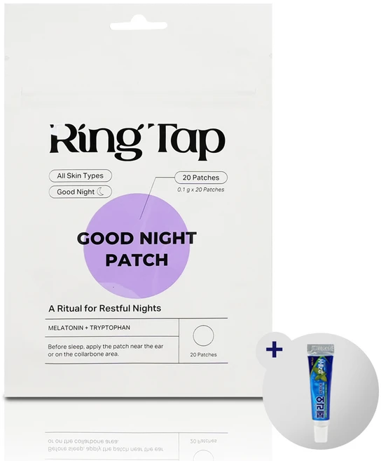 멜라토닌 저자극 링탭 굿나잇 패치 20매 + 여행용 미니치약 구성 - 쿠팡