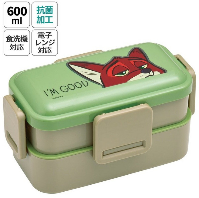 Skater 動物方程式 尼克 日本製 保鮮盒 野餐 奈島選物, 1個, 雙層長型便當盒