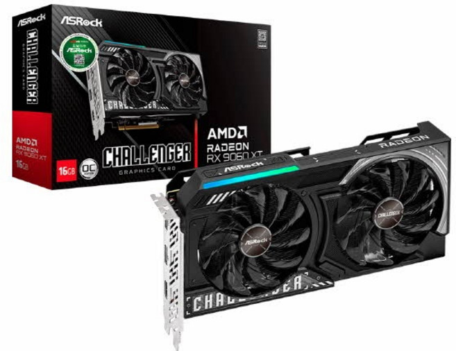 [ASRock] 라데온 RX 9060 XT CHALLENGER OC D6 16GB 대원씨티에스