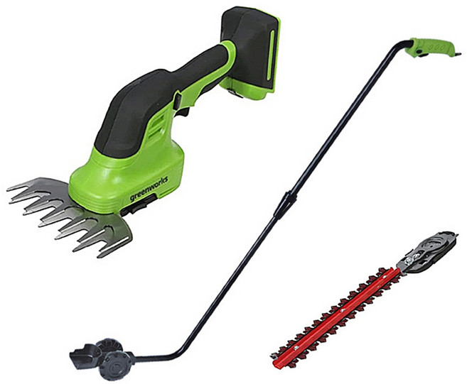 그린웍스 24v 충전식 소형 잔디깍기 미니 예초기 충전 전정기 휴대용 트리머, 잔디깍기+연장툴(충전기 배터리 제외), 1개