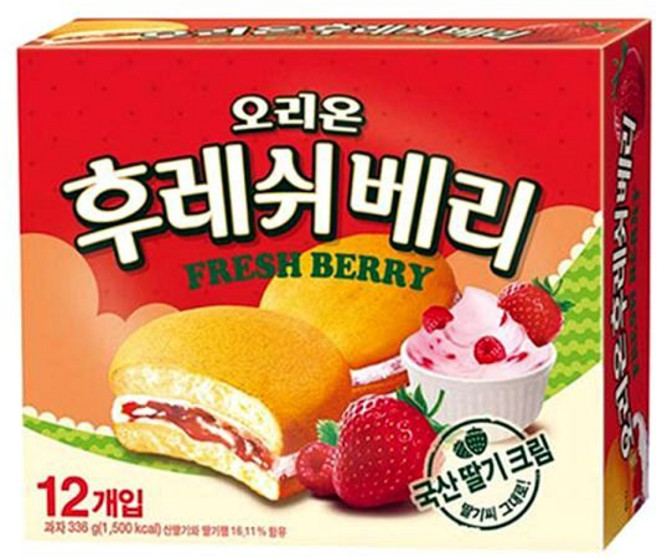 오리온 딸기 후레쉬베리, 336g, 12개