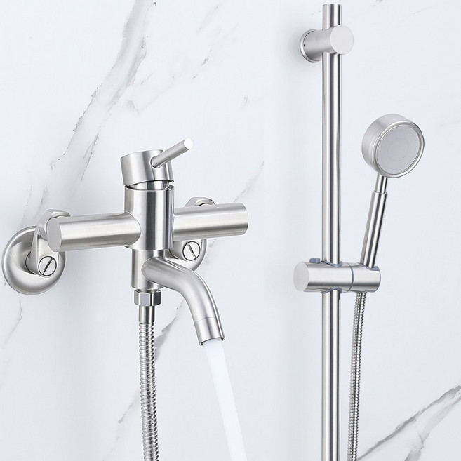 준앤코 SQS 스테인리스 샤워기세트 샤워수전 슬라이드바 욕조샤워기, SQS02