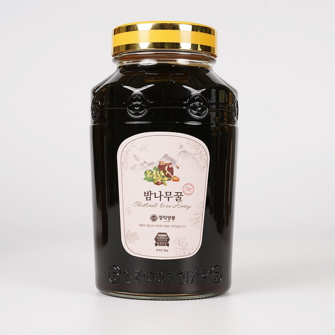 정직양봉 순수 꽃꿀 헛개 밤꿀 100 % 유리병, 2kg, 1개