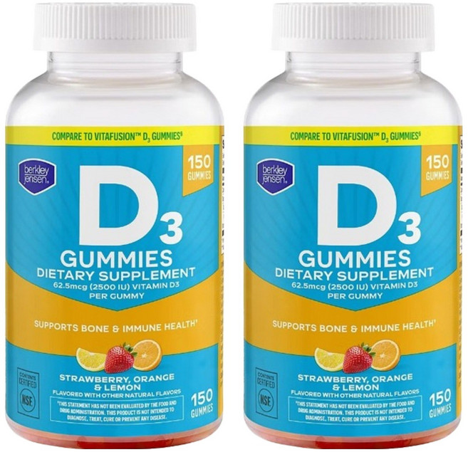 버클리젠슨 D3 2500IU 구미, 2개, 150정