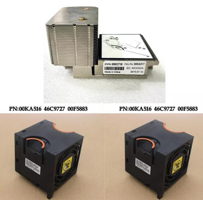 IBM X3650 M5 히트싱크 00KA517 00KC718 냉각 팬 00KA516 00YE423 46C9727 00F5883 라디에이터 쿨러, [01] 2 Fan and Heatsink 2