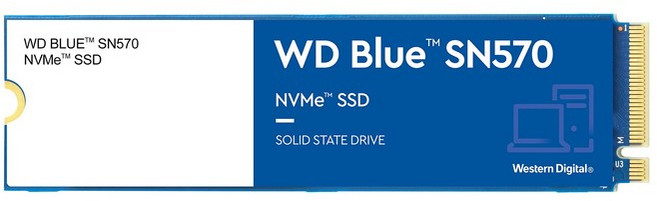 Western Digital 2TB WD Blue SN570 NVMe SSD - Gen3 x4 PCIe 8Gbs M.2 2280 3 500MBs - (웨스턴