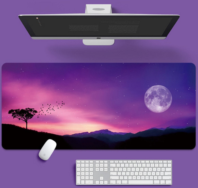 피플피 도톰한 컴퓨터 키보드 마우스 매트 장패드 대형, 1개, 보라빛하늘