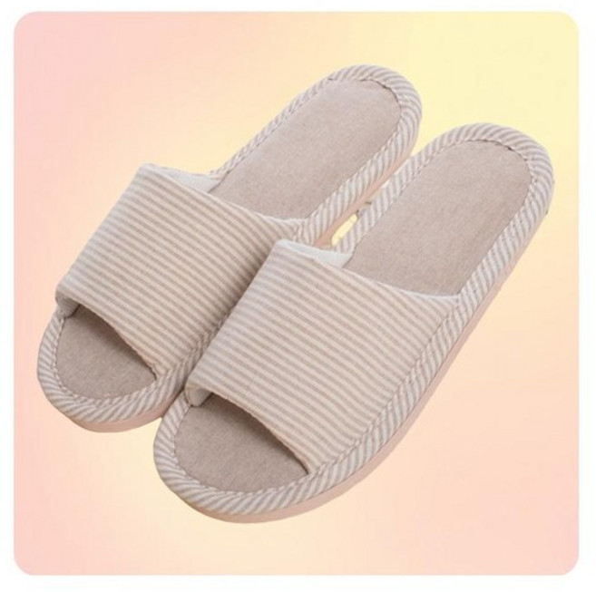 신혼부부 층간소음방지 거실 린넨 학원 커플 실내화, 여성용 베이지, 여성용 베이지, 1개