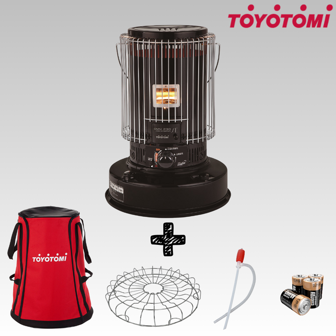 토요토미 옴니230 대류형 등유 난로 세트 정식수입, 블랙