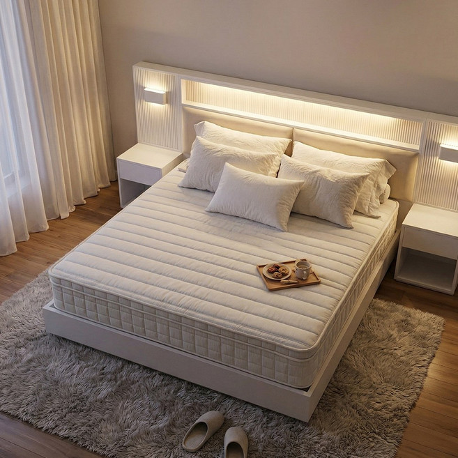 [쿠팡방문설치] (황실침대) 허리통증에 좋은 탄탄한 숙면 유로탑 매트리스 화이트 방문설치배송, 중간 단단함, 28cm