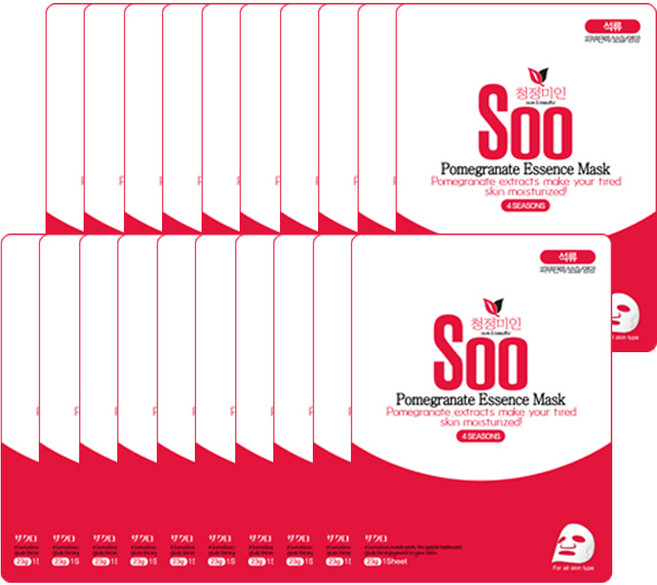 청정미인 마스크팩 마스크시트 석류, 1개입, 30개