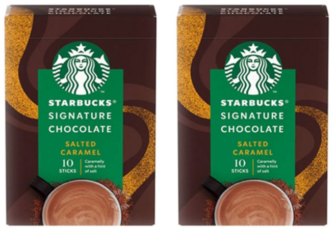 스타벅스 시그니처 초콜릿 솔티드 카라멜 10스틱, 2박스, 10개입, 220g