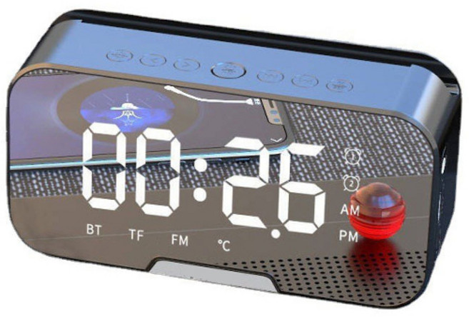 PYHO무선 블루투스 스피커 라디오 LED 알람G10, 블랙