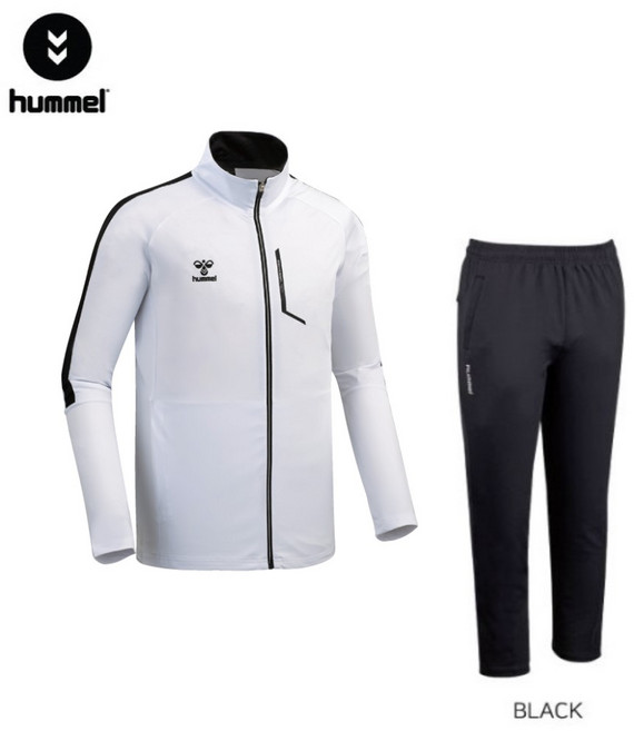 험멜 트레이닝세트-수트세트-상하세트1벌 (HM-2538-화이트/블랙) 4계절원단 사양