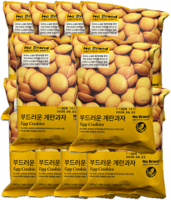 노브랜드 부드러운계란과자, 10개, 220g