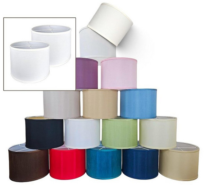 Royal Designs Inc. 램프 쉐이드 드럼 2개 세트 미디엄 패브릭 전등갓 33 x 25.4cm(13 13 10인치) (상단 하단 높이) 화이트 - 팩 쉬운, 13 x 13 x 10, Linen White - 2 Pack