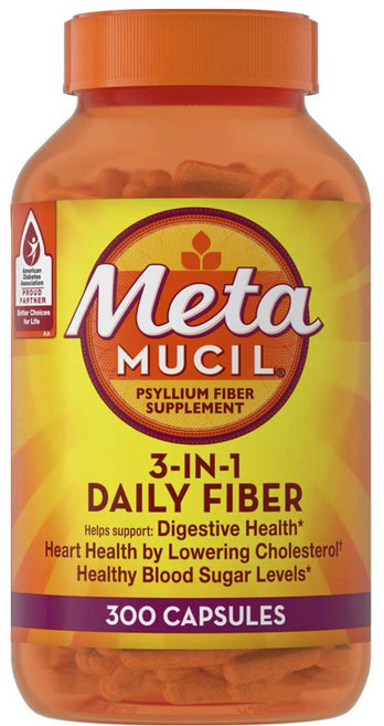 Metamucil 洋車前子纖維補充劑 3合1 日常膠囊, 1個