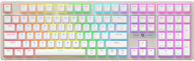 COX 교체축 게이밍 기계식 키보드, 적축, (COX 공식인증점) CK580, White