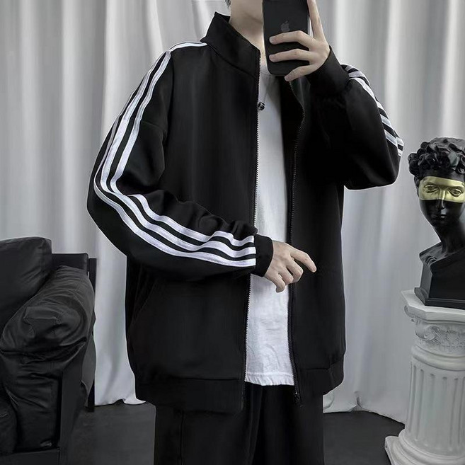 棒球服夾克 休閒運動三槓外套