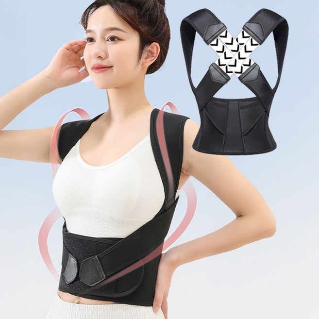 에어핏 바른 자세 교정 밴드, 1개, 블랙