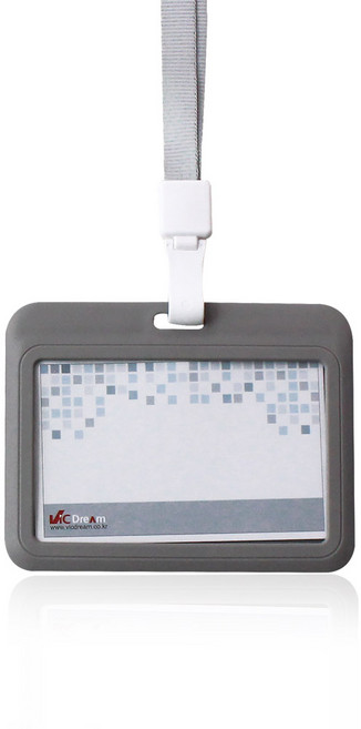 빅드림 6633 밀키 ID명찰 이름표(가로) 5개입 그레이(끈 포함), 단품, 단품