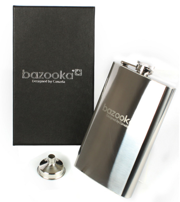 바주카 bazooka [메세] 사각힙플라스크 280ml세트(술병+깔때기), 1개