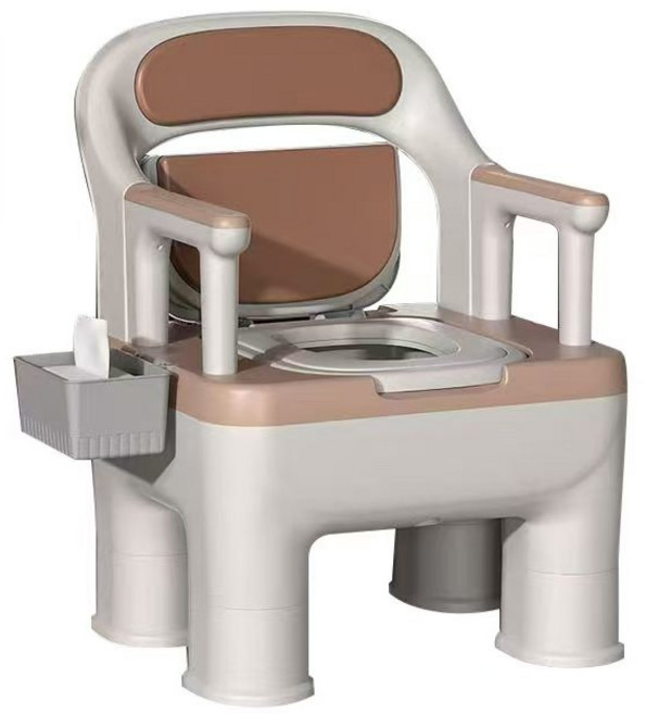 Masarry 튼튼한 이동식 변기 환자용 변기 노인용 변기 좌변기 이동식 간이화장실 이동 휴대용변기, 1세트, 카키