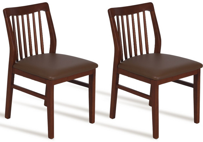 첼로 원목의자 고무나무 식탁 카페 인테리어 체어, 월넛 브라운, 2개