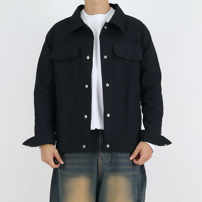 남자 트러커 스냅 자켓 셔츠 남방