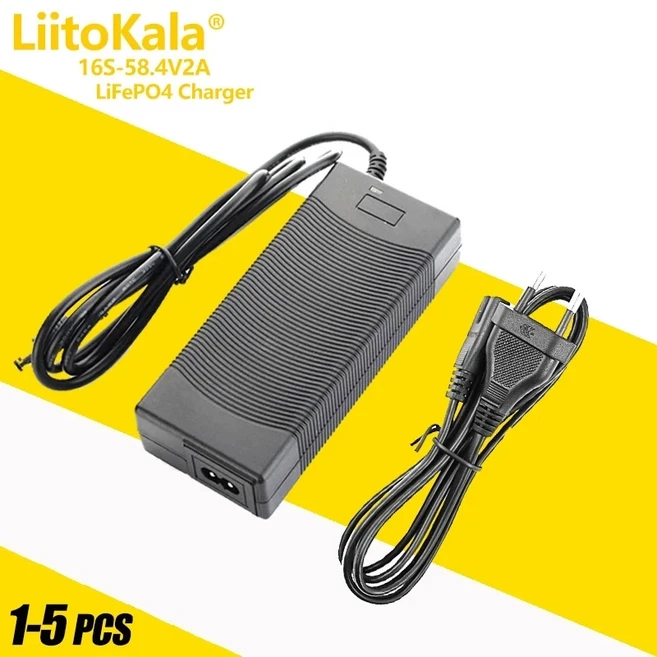 LiitoKala 12V 5A 충전기 4S LiFePO4 배터리 입력 안전, 05 16S-58.4V 2A