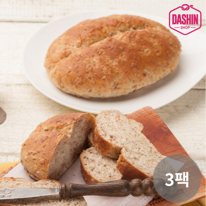[주문 후 제빵] 통밀당 천연발효 통밀그대로빵 180g(2개입) / 아르토스베이커리 비건빵, 3개, 180g