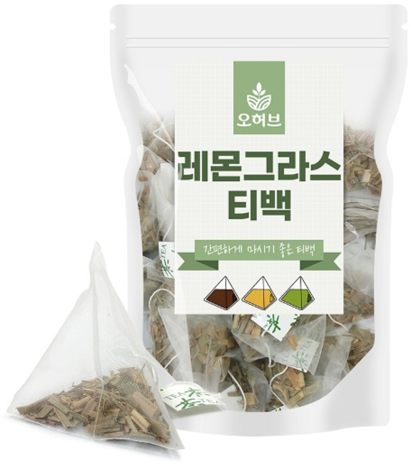 오허브 레몬그라스차 레몬그라스 티백 100개 레몬글라스 허브차 삼각티백차, 1개, 1g, 1개, 100개입