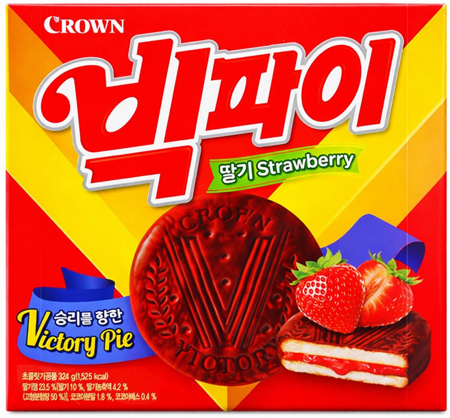 크라운 빅파이 딸기 324g 1개 어린이 사무실 탕비실 간식