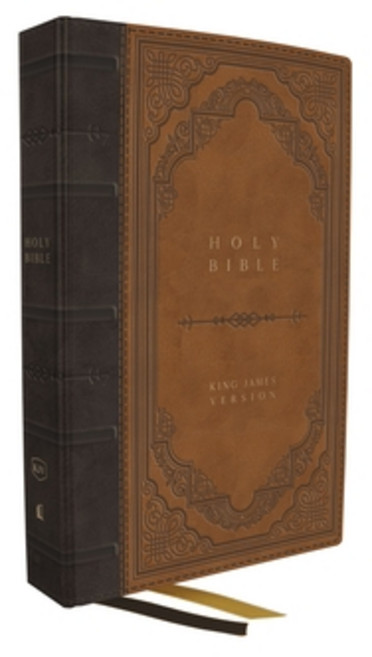 (영문도서) KJV Bible Giant Print Thinline Bible Vintage Series Leathersoft Brown Red Letter Comfor... Imitation Leather, Thomas Nelson, English, 9781400332199