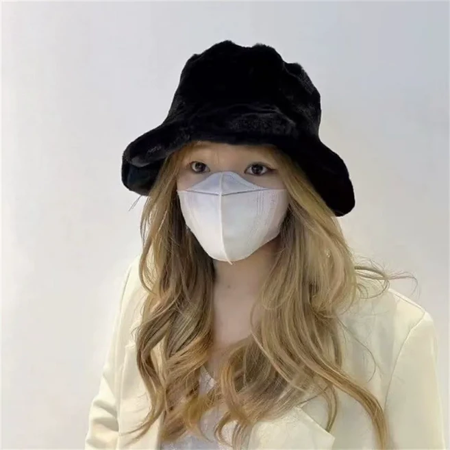 얼굴소멸 소프트 앙고라 페이크 퍼 버킷햇 밍크 털 벙거지 토끼털 모자