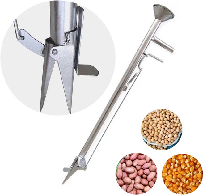 일체형 한손 비료 씨앗 이식기 땅콩 고추 깨 작물 감자 양파 모종 심는 기계 기구 파종기 심기 모종 이식 삽, 비료씨앗-파종기 - 일체형, 1개