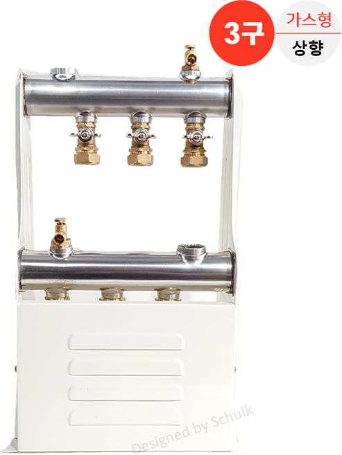[완카바] 스텐 온수분배기 3구 나비핸들 가스형 (엑셀 12A / 15A 선택), 1개