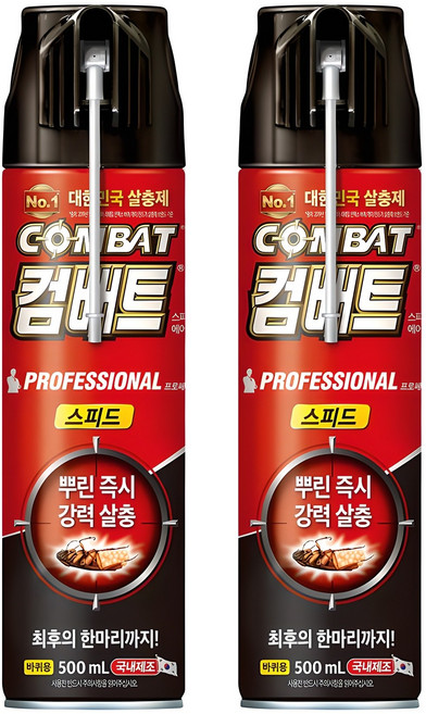 컴배트 스피드 에어졸 바퀴용, 500ml, 2개