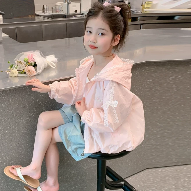 다이루소 여름 바람막이 키즈 후드 점퍼 아동 봄 여름 주니어 러블리 여아 아우터