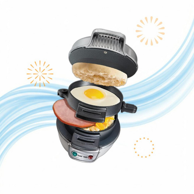 Hamilton Beach 해밀턴비치 샌드 위치메이커 브렉퍼스트 샌드위치 메이커 계란 조리기 링 포함 EM