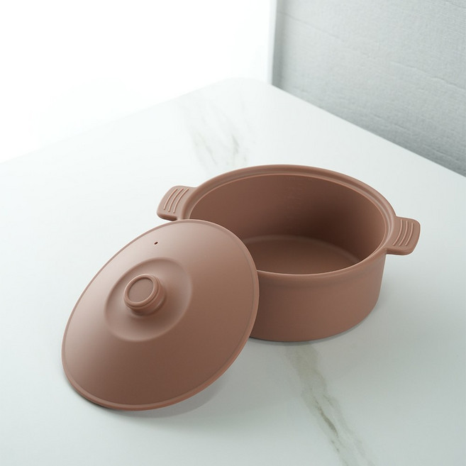 꿈꾸는리빙 국산 실리콘 계란찜기 전자레인지 용기 무독성 찜기 주방용품, 1개, 대형 원형 / 바디:아몬드브라운 / 뚜껑:바디동일