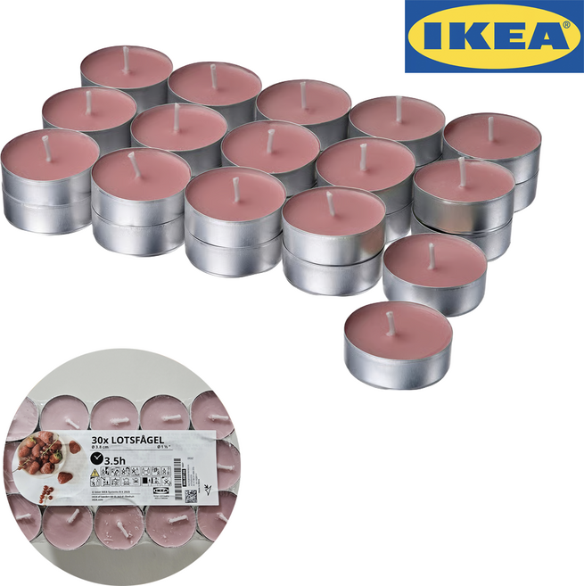 이케아 티라이트 캔들 향초 30P, 1개, 350g, 베리향