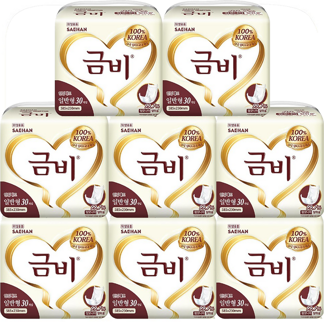 성인용 속기저귀 일반형 30매 8팩 (총240매) 실속형 노인 어르신 환자 요실금 소변패드, 30매입, 8개