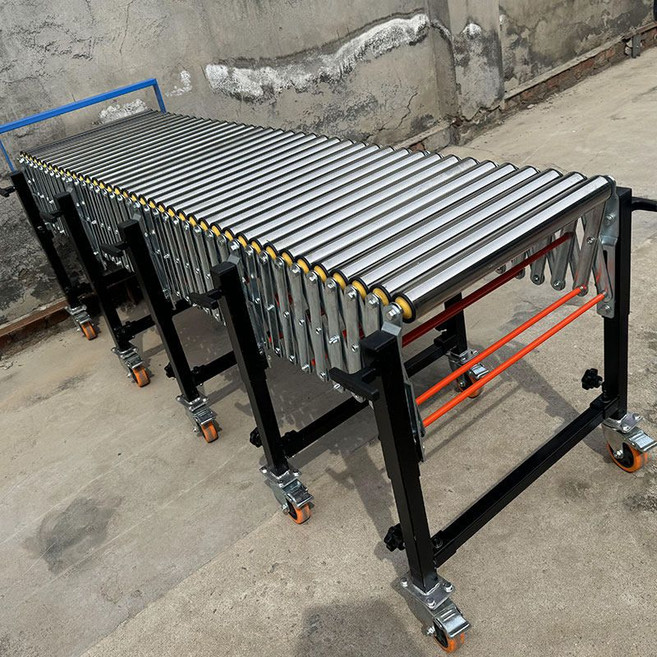 무동력 롤러 자바라 컨베이어 하역장 콘베어 상하차 물류 슬라이딩, 201 스틸 휠 폭 70cm