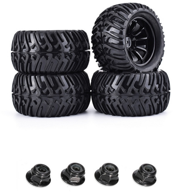 127mm RC 크롤러 비드락 휠 허브 고무 휠 타이어 12mm 헥스 어댑터 1/10 스케일 HSP 축 RC 모델 업그레이드 Acc, 10개의 구멍 바퀴