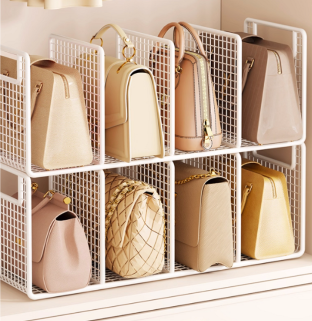 융풍 수납정리함 가방보관함 가방 수납장 수납장 선반 가방 정리함 가방 정리대, 1개, 흰색
