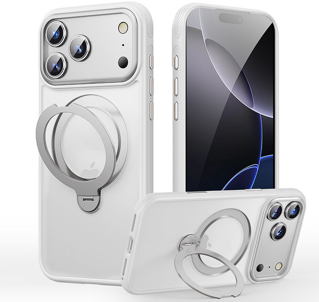 윰스모르 맥세이프 호환 아이폰 휴대폰 케이스 360도 회전 거치대 스마트링