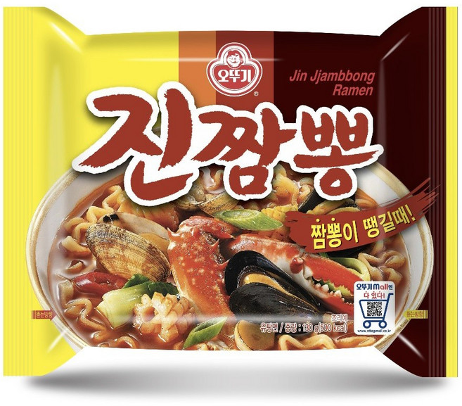 不倒翁金螃蟹拉麵130g 不倒翁拉麵 Jin Jjamppong 海鮮拉麵, 4包