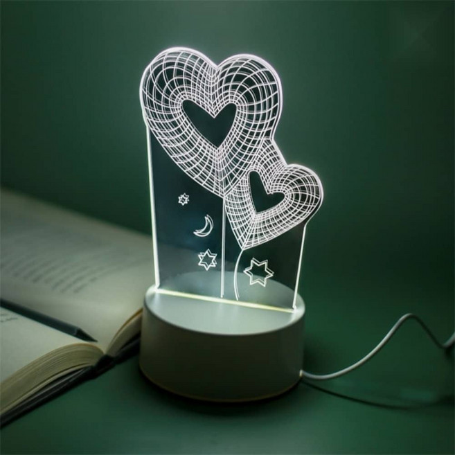 [루아르셀] 3D LED 무드등 하트 감성 인테리어 조명 침실조명