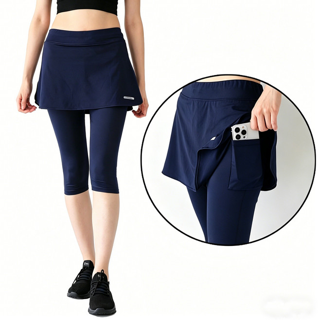 차쿠 7부 치마 레깅스 빅사이즈 여성 헬스복 치마 일체형 레깅스